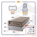 Ver imagem 4 de Conjunto Cama Box Espuma San Diego Bege Solteiro 88x188x67