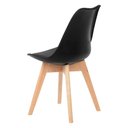 Ver imagem 5 de Kit C/3 Cadeira Leda Preta - Charles Eames Wood com Almofada
