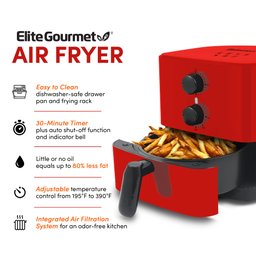 Elite Gourmet Eaf-3218r Air Fryer Elétrica 1.1qt Vermelha - 2