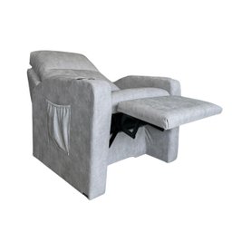 Poltrona Papai com Porta Copo Reclinável Massageador Courino:cinza - 2