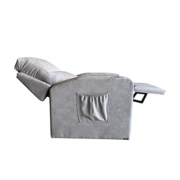 Poltrona Papai com Porta Copo Reclinável Massageador Courino:cinza - 1
