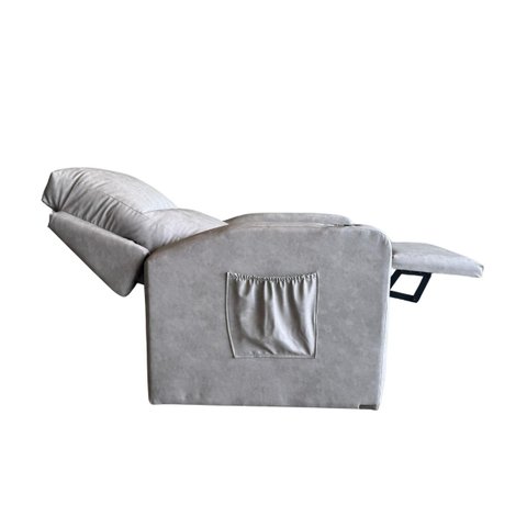 Poltrona Papai com Porta Copo Reclinável Massageador Courino:cinza