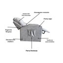 Ver imagem 3 de Poltrona Papai com Porta Copo Reclinável Massageador Courino:cinza