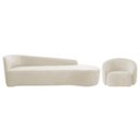 Ver imagem 2 de Kit Divã Recamier Orgânico França 250cm Lado Direito e Poltrona Amore Bouclé