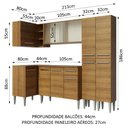 Ver imagem 3 de Cozinha Completa de Canto Madesa Emilly Self com Balcão, Armário Vidro e Paneleiro Rustic Cor:Rustic