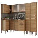 Ver imagem 2 de Cozinha Completa de Canto Madesa Emilly Self com Balcão, Armário Vidro e Paneleiro Rustic Cor:Rustic