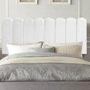 Ver imagem 1 de Painel Estofado Luxo Nuvem Alanis 160cm Queen Size para Cama Box Corino Branco - Gat Magazine