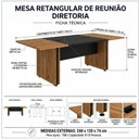 Ver mais imagens de Mesa de Reunião Diretoria - 2,40x1,20m - Workstart - Nogal Sevilha/Preto - 22012