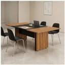 Ver imagem 1 de Mesa de Reunião Diretoria - 2,40x1,20m - Workstart - Nogal Sevilha/Preto - 22012
