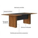 Ver imagem 3 de Mesa de Reunião Diretoria - 2,40x1,20m - Workstart - Nogal Sevilha/Preto - 22012