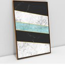 Ver imagem 1 de Quadro Decorativo em Canvas Geométrico Azul e Preto TaColado Moldura Flutuante 4,5cm Freijó 120 x 80