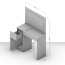 Ver imagem 3 de Penteadeira com Organizador 1 Porta 2 Gavetas Bahia Branco
