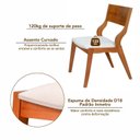 Ver imagem 7 de Kit 4 Cadeiras Madeira Maciça Multilaminada e Estofada Pérola Espresso Móveis Marrom/Champagnhe