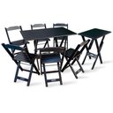 Ver imagem 1 de Conjunto de Mesa 1,10x70 e Mesa Aparador Dobrável com 6 Cadeiras Tarimatã - Preto - Cor: Preto