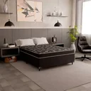 Ver imagem 1 de Cama Box Viúva Conjugado Ortopédico 128x188cm Cores Suede Preto