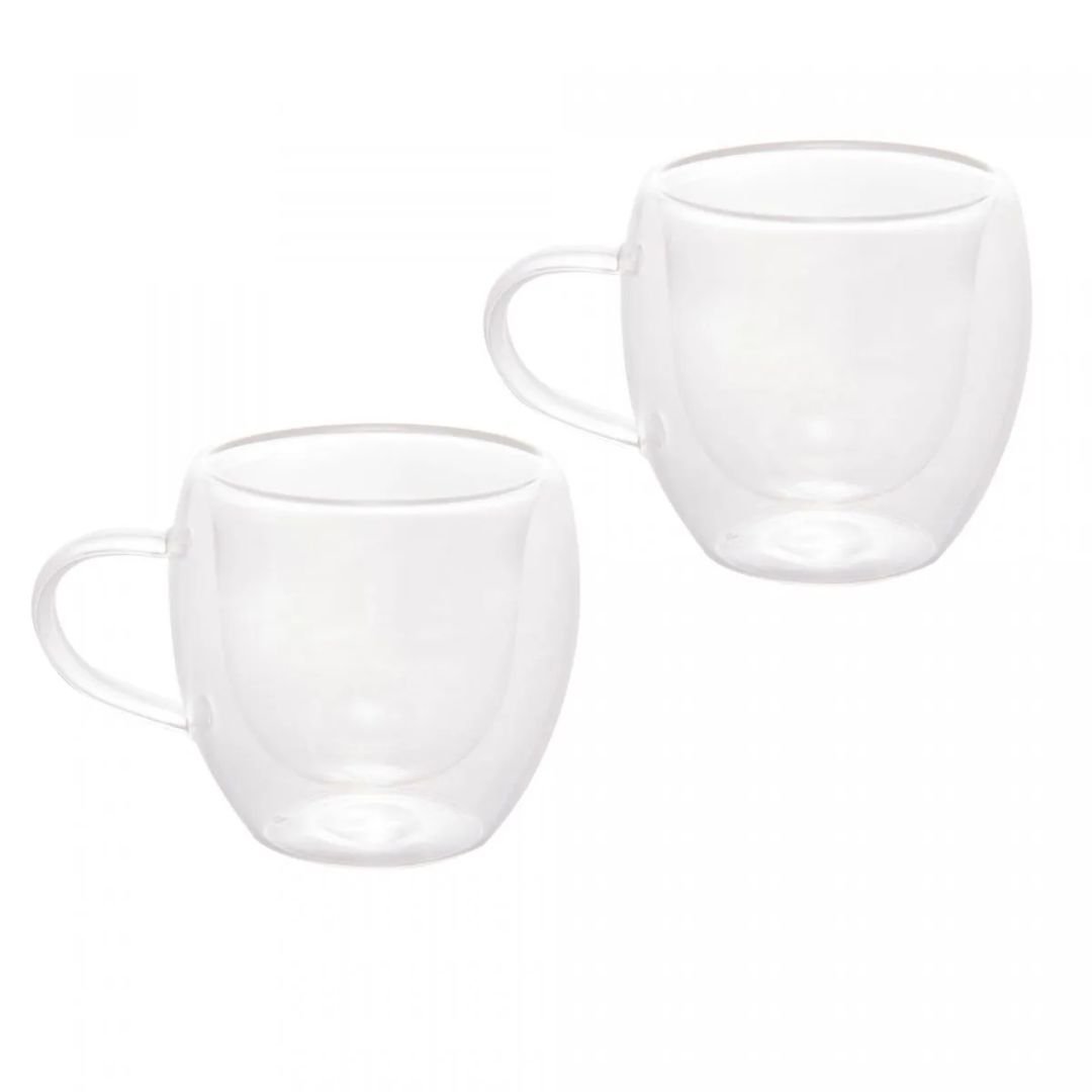 Conjunto 2 Xícaras Café Parede Dupla Vidro Borossilicato Modern 80ml - Lyor - 3