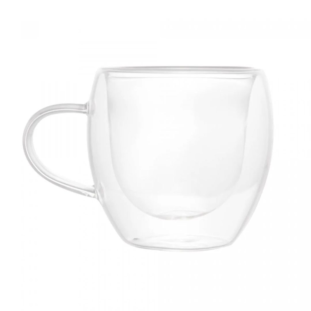 Conjunto 2 Xícaras Café Parede Dupla Vidro Borossilicato Modern 80ml - Lyor - 4