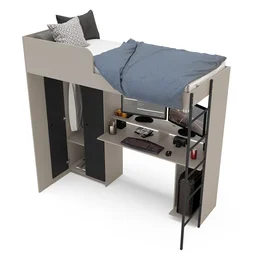 Cama Suspensa Multifuncional com Mesa Gamer 2 Portas Konza  - 10