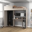Ver imagem 1 de Cama Suspensa Multifuncional com Mesa Gamer 2 Portas Konza