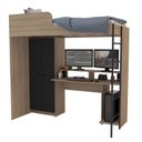 Ver imagem 3 de Cama Suspensa Multifuncional com Mesa Gamer 2 Portas Konza
