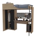 Ver imagem 4 de Cama Suspensa Multifuncional com Mesa Gamer 2 Portas Konza