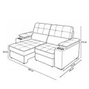 Ver imagem 3 de Sofá Retrátil e Reclinável 3 Lugares Veludo Marrom Córdoba 200cm