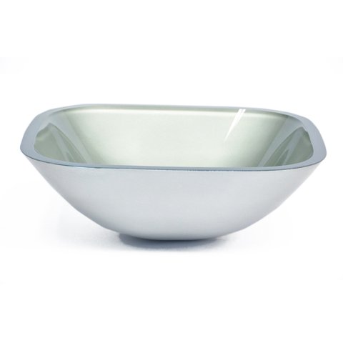 CUBA DE VIDRO QUADRADA 35CM PRATA
