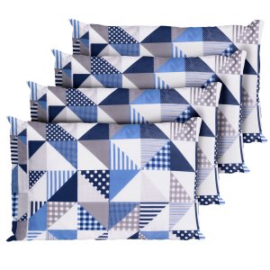 4 Fronha Avulsa Percal 200 Fios Algodão Ponto Palito Geométrico