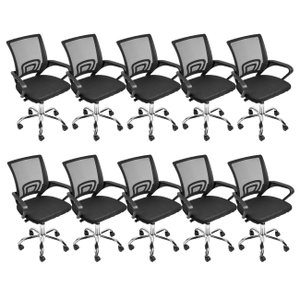 Kit 10 Cadeiras Escritório Diretor Tela Mesh Tok 3310