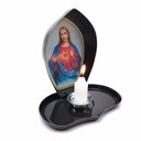 Ver imagem 2 de Porta Vela de Metal Sagrado Coração de Jesus Luz Divina FORNECEDOR 12 31201SCJ