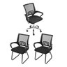 Kit Cadeira de Escritório 3 Peças com 1 Cadeira Tok Rodízio e 2 Cadeiras Tok Fixa - 1