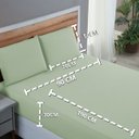 Ver imagem 6 de Kit Conjunto Lençol Solteiro com Fronha 3 Peças Roupa de Cama Box 200 Fios Algodão:verde