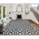 Ver imagem 1 de Tapete Sala Vegas Prime 200x300 Cm Cinza Preto Geometrico 3d