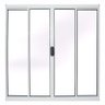 Janela de Alumínio Branco Vitro de Correr 4 Folhas Sem Grade CMC Modular - 1.50 (L) X 1.00 (A) - 1