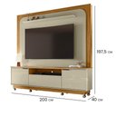 Ver imagem 3 de Home Theater Nilo 200cm MDP 2 Portas Gaveta Telescópica Cumaru e Opala Pallazio