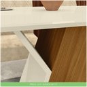 Ver imagem 7 de Conjunto Sala De Jantar Mesa 120cm 4 Cadeiras Lupita Casa 812 Nature Off White E Linho