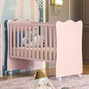 Ver imagem 1 de Berço Doce Sonho Grade Fixa com Suporte Mdf Qmovi: Rosa