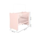 Ver imagem 3 de Berço Doce Sonho Grade Fixa com Suporte Mdf Qmovi: Rosa