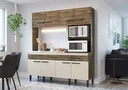 Ver imagem 1 de Cozinha Compacta 8 Portas 1 Gaveta 2 Nichos Luisa Móveis Marrom/Itaúba/Off White