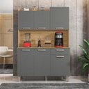 Ver imagem 1 de Conjunto Cozinha C/ Portas e Gavetas Verona Freijó / Gris