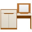 Ver mais imagens de Penteadeira Escrivaninha com Espelho 2 Portas 1 Gaveta Treviso A04 Cinamomo Off White - Lyam Decor
