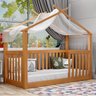 Cama Infantil Montessoriana Casinha - Mel + Colchão Caede - 1