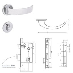 Fechadura Externa Arc 1086546/55 - Cromado Arouca - 2