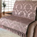 Ver imagem 2 de Manta Xale Sofá Poltrona Jacquard Medalhão Rosê Marrom 1,40x1,80 Reversível 2 em 1