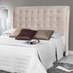 Cabeceira Casal King 195cm Ana Para Cama Box Corino Bege - DS Móveis - 2