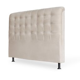 Cabeceira Casal King 195cm Ana Para Cama Box Corino Bege - DS Móveis - 1