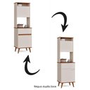 Ver imagem 5 de Kit Armário Multiuso Alabama 2 Portas 1 Gaveta Off White/Freijó – EJ Móveis