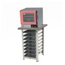 Ver imagem 1 de Kit - Forno Turbo Elétrico Prp-004 Plus 127v Rosa + Bancada Mes-004 + 8 Assadeiras - Progás