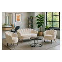 Ver imagem 1 de Kit Namoradeira e 2 Poltronas Pétala Decorativa Veludo Bege - Montanaris Decor