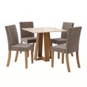 Ver imagem 3 de Conjunto Sala de Jantar Mesa Lisa 90cm com Tampo MDF e Vidro Canto Reto 4 Cadeiras Lily